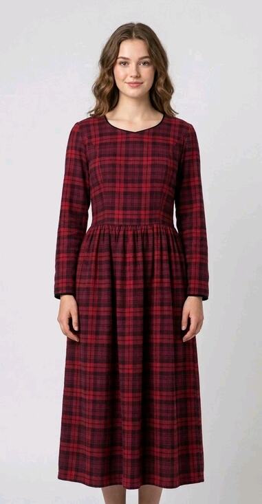 Laura Ashley Dresses & Skirts - Vintage Laura Ashley Red Plaid Wool Blend Tartan Midi Dress US 12